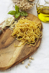 Whole Wheat Fresh Homemade Pasta, made from Chick-pea flour