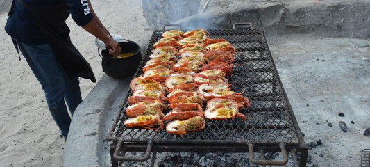 Smoke Barbequed Lobster