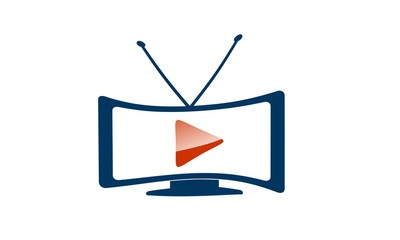symbol / icon to watch video player on a television screen