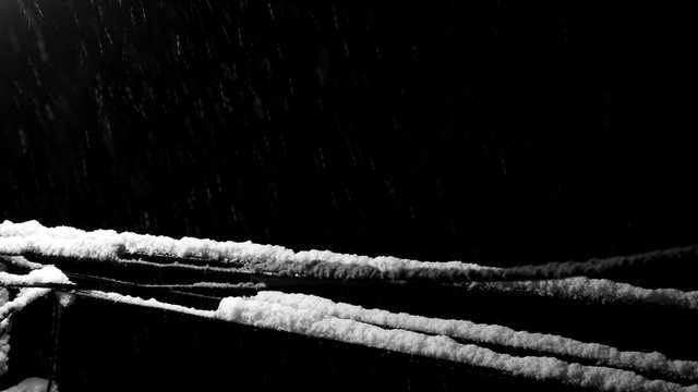 Falling snowflakes, matte, wide angle, real footage, 