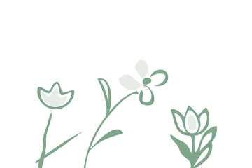 Fototapeta na wymiar Vector doodle illustration pattern simple flowers isolated