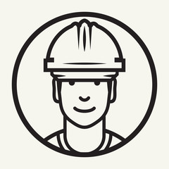 Hard hat safety - Construction worker sign