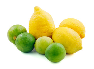 Citrus fruits isolated on white