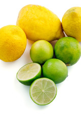 Citrus fruits isolated on white