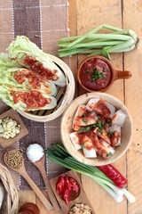 Kimchi of korean food traditional.