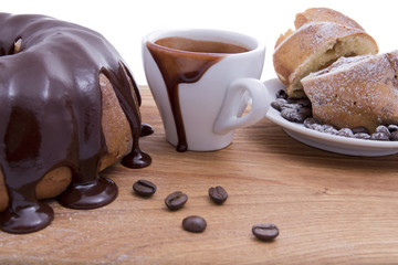 cup of hot chocolate and cake
