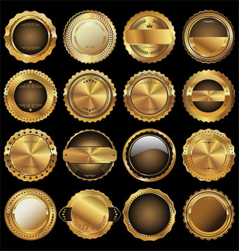 Empty luxury golden labels collection 