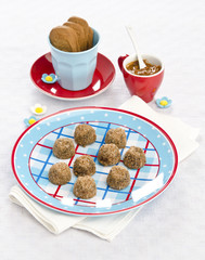 Truffle candy with nuts and toffee
