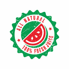 Vector  Fresh Juice Watermelon Fruits stamp