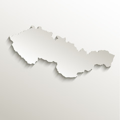 Obraz premium Czechoslovakia map card paper 3D natural vector