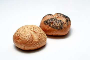 Bun with sesame and poppy seeds