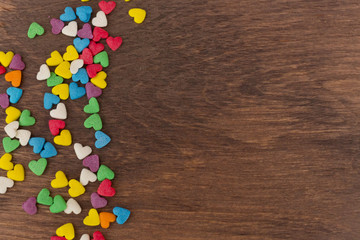 sweet color candies  heart-shaped for baking