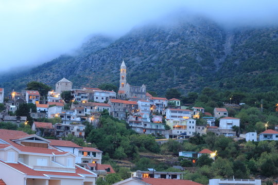 Igrane evening,Biokovo mountain in the background