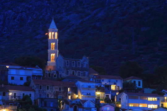 Igrane at night,Croatia