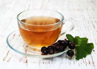 Cup of tea and black currant