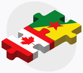 Canada and French Guiana Flags