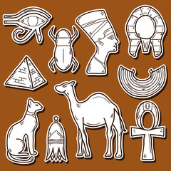 Hand drawn Egypt stickers