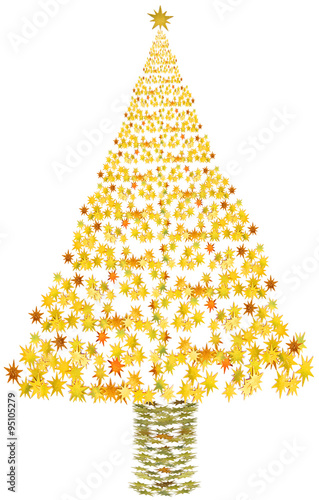 "sapin doré, arbre de Noël, fond blanc" photo libre de ...