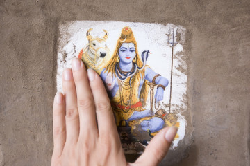 VARANASI, INDIA, Jan, 2015: Lord Shiva - Indian Hindu God
