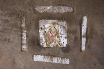 VARANASI, INDIA, Jan, 2015: Indian Hindu Goddess Durga