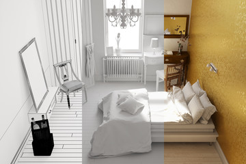Planning of bedroom in room planer
