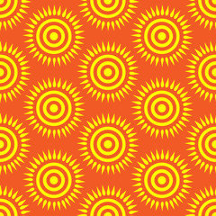 Retro  seamless pattern with suns. Retro seamless patterns set.