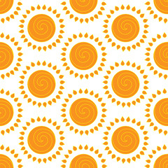 Retro  seamless pattern with suns. Retro seamless patterns set.