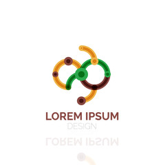 Fototapeta premium Vector swirl and circles outline minimal abstract geometric logo