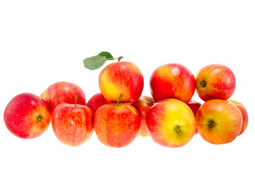 Naklejka na ściany i meble ripe red apples on a white background