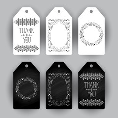 Set of six tags templates. Vector