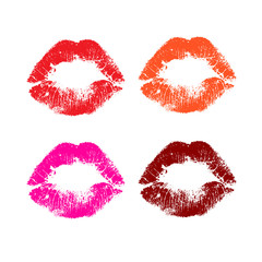 Print  set of pink lips. Vector illustration on a white background. EPS