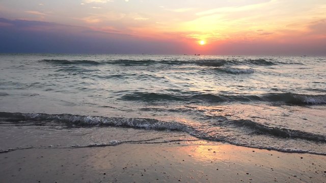 Sunset on the beach - Tranquil idyllic 