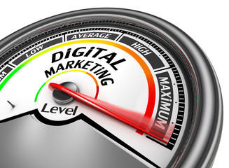 Digital marketing level to maximum modern conceptual meter