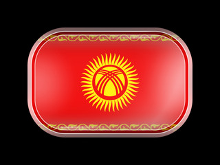 Kyrgyzstan Possible Variant Flag. Rectangular Shape with Rounded