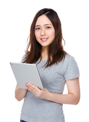 Fototapeta premium Asian Woman use of the tablet pc
