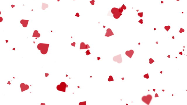 Flying Hearts Valentines Day Romantic Seamless Looped Background Texture