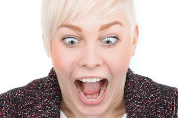 junge Frau hat Panik