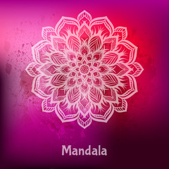 Ornament card with mandala. Ethnic decorative elements.