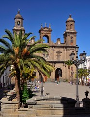 Cathedral and Santa Ana square, Las Palmas of Gran canaria, Canary islands