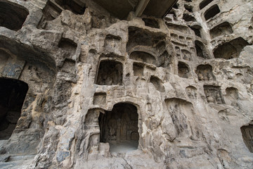 Luoyang,China - OCT 23:  Longmen grottoes on October 23, 2015.It