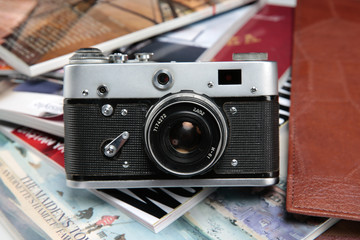 old photo camera with magazine