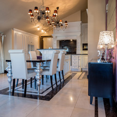 Elegant dining room interior in exclusive mansion