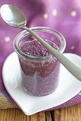 Purple blueberry chia pudding