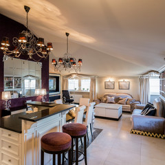 Kitchen connected with living room