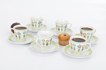 coffee cup set  on white background