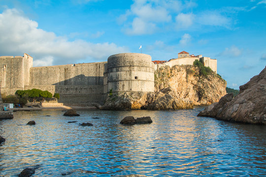      City of Dubrovnik, UNESCO site, old defense walls, fortress Bokar 