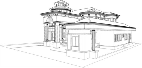 Fototapeta premium sketch design of house,vector