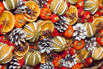 Traditional Christmas aromatic dry fruits