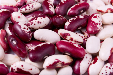 white and red beans beans closeup