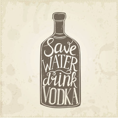 Fototapeta na wymiar Conceptual handwritten phrase Save water drink wine